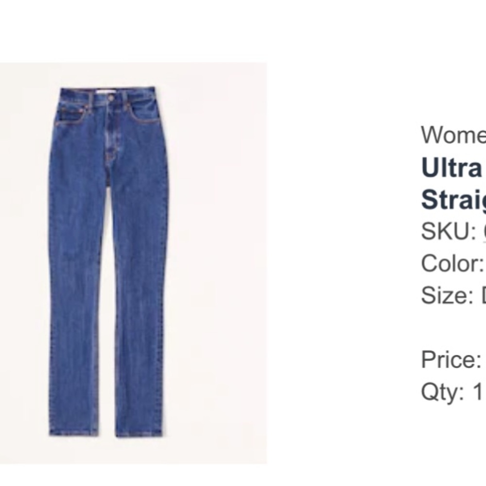Abercrombie 90s high waisted slim straight jean